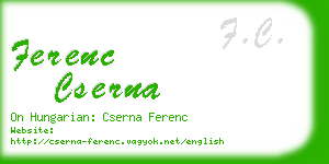 ferenc cserna business card